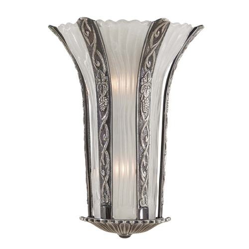 Metropolitan Lighting Sconce Wall Light with White Glass in Platinum by Metropolitan Lighting N950334-54B