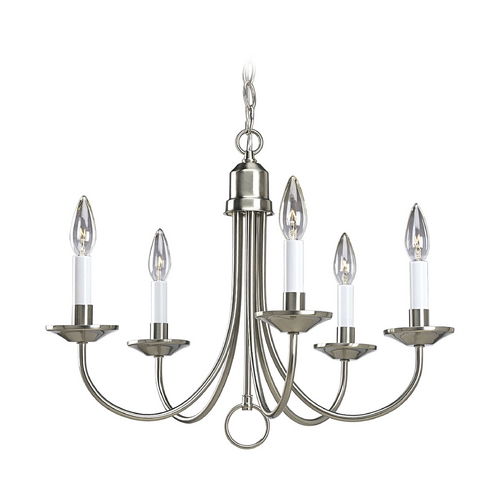 Progress Lighting Traditional 21-Inch Chandelier in Brushed Nickel by Progress Lighting P4008-09