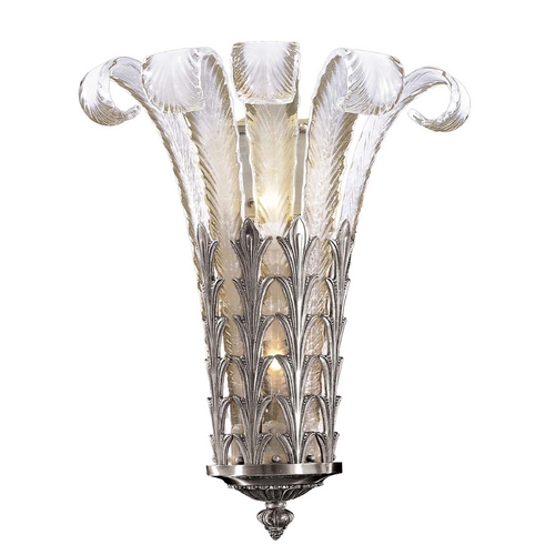 Metropolitan Lighting Sconce Wall Light with White Glass in Platinum by Metropolitan Lighting N950386-54B