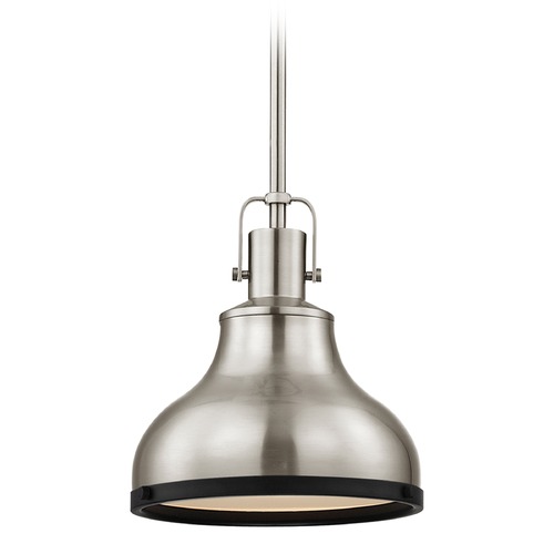 Design Classics Lighting Nautical Mini-Pendant Satin Nickel and Black 8.63-Inch Wide 1762-09 SH1778-09 R1778-07