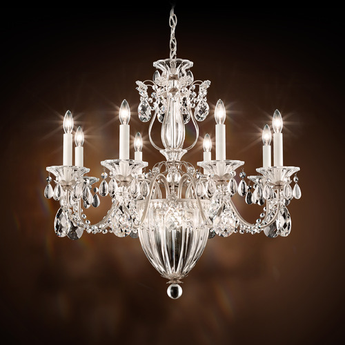 Schonbek Lighting Schonbek Worldwide Lighting Bagatelle Antique Silver Chandeliers with Center Bowl 1238N-48R