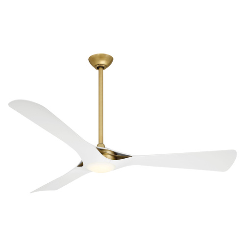 Minka Aire Bridge 60-Inch LED Smart Fan in Legacy Brass & White by Minka Aire F668L-LBR/WHF