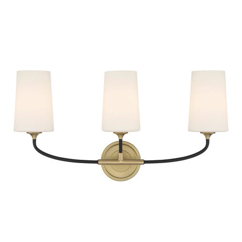 Crystorama Lighting Niles 3-Light Vanity Light in Gold & Black by Crystorama Lighting NIL-70013-BF-MG