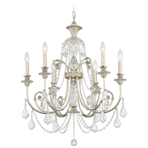 Crystorama Lighting Crystorama Lighting Regis Olde Silver Crystal Chandelier 5116-OS-CL-S