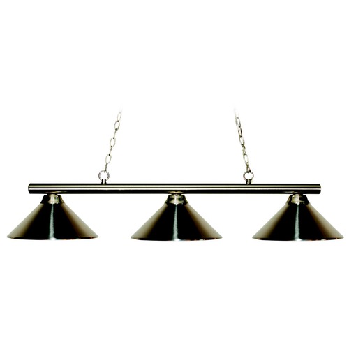Z-Lite Sharp Shooter Brushed Nickel Billiard Light by Z-Lite 155-3BN-MBN