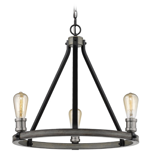 Z-Lite Kirkland Ashen Barnboard Chandelier by Z-Lite 472-3ABB