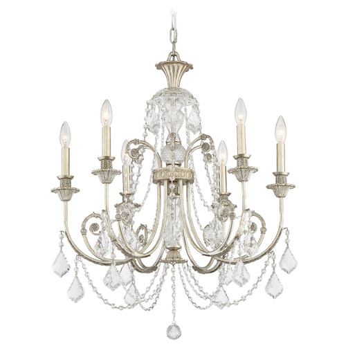 Crystorama Lighting Crystorama Lighting Regis Olde Silver Crystal Chandelier 5116-OS-CL-SAQ
