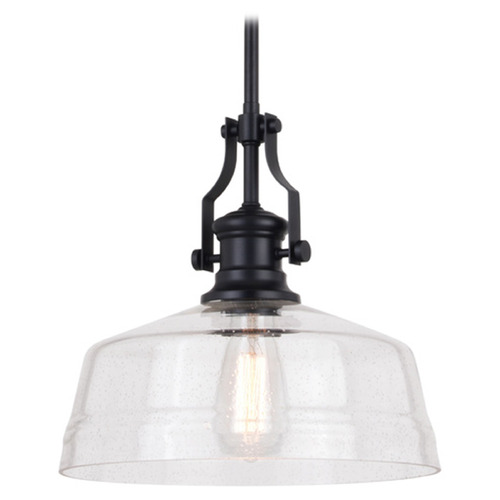 Vaxcel Lighting Vaxcel Lighting Beloit Matte Black Pendant Light with Warehouse Shade P0380