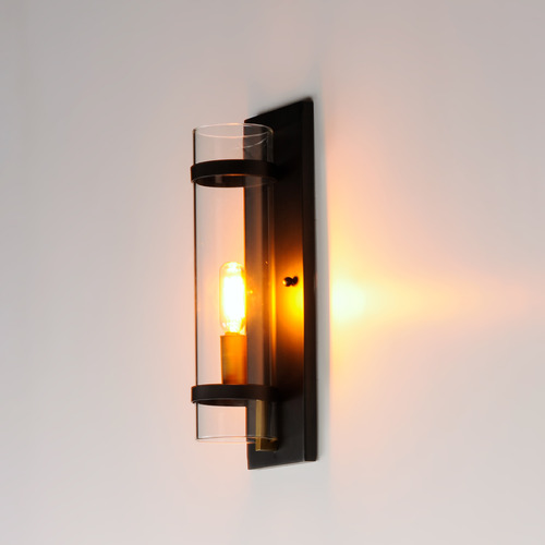 Maxim Lighting Maxim Lighting Capitol Black & Antique Brass Sconce 2640BKAB
