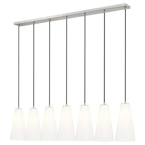 Z-Lite Z-Lite Farrell Brushed Nickel Multi-Light Pendant with Conical Shade 3043P7-7L-BN