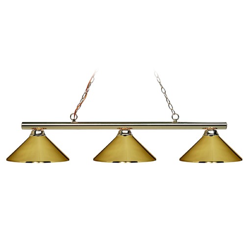 Z-Lite Sharp Shooter Polished Brass Billiard Light by Z-Lite 155-3PB-MPB