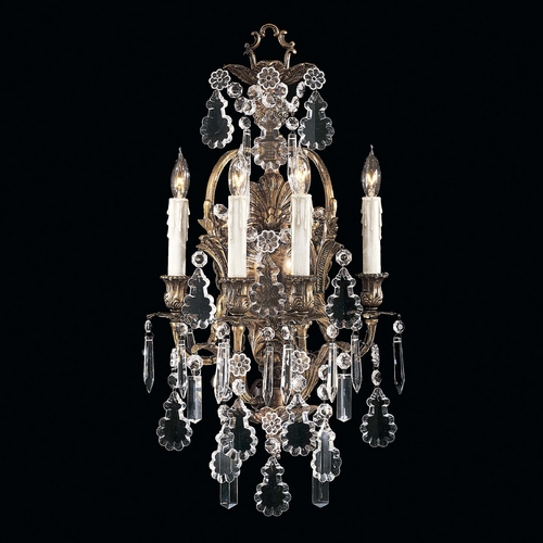 Metropolitan Lighting Crystal Sconce Wall Light in Oxide Brass by Metropolitan Lighting N950200