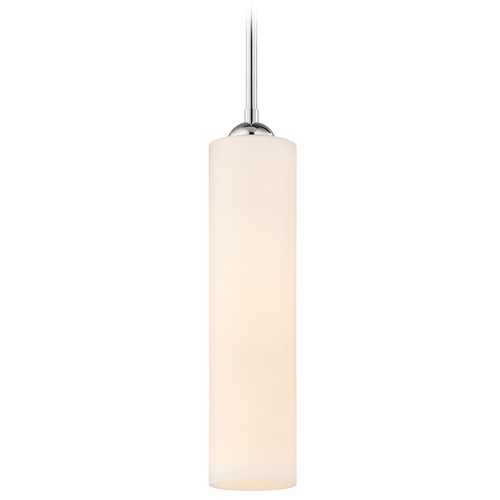 Design Classics Lighting Chrome Mini-Pendant with White Glass 581-26 GL1628C
