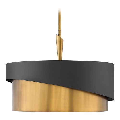 Fredrick Ramond Gigi 21-Inch Pendant in Heritage Brass & Black by Fredrick Ramond FR34314HBR