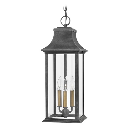 Hinkley Outdoor Hanging Lantern Aged Zinc by Hinkley Lighting 2932DZ
