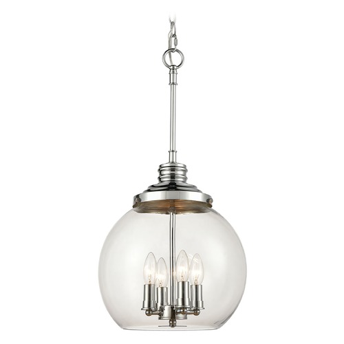 Elk Lighting Elk Lighting Chandra Polished Chrome Pendant Light with Bowl / Dome Shade 46824/4