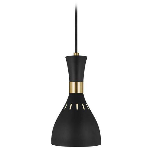 Visual Comfort Studio Collection ED Ellen-DeGeneres Joan Midnight Black & Burnished Brass Mini Pendant by Visual Comfort Studio EP1141MBK