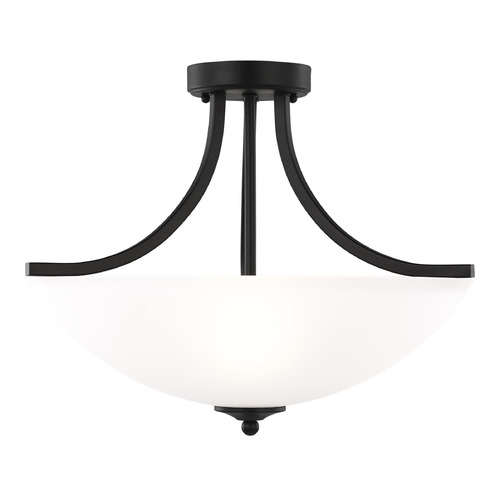 Generation Lighting Geary 18.63-Inch Semi-Flush Mount in Black by Generation Lighting 7716503-112