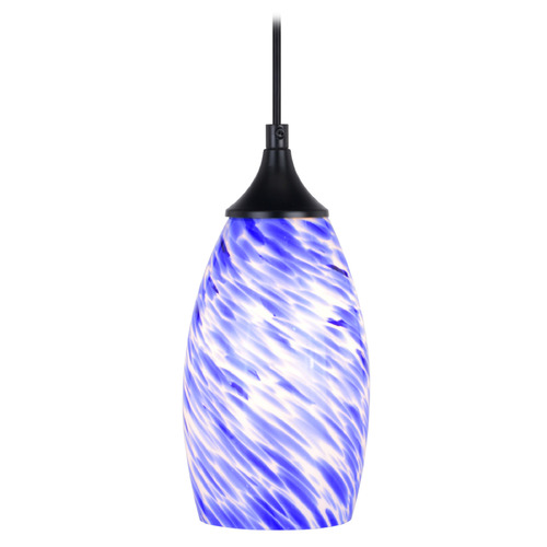Vaxcel Lighting Vaxcel Lighting Milano Matte Black Mini-Pendant Light with Oblong Shade P0384