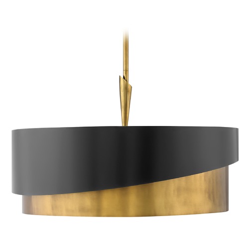 Fredrick Ramond Gigi 26-Inch Pendant in Heritage Brass & Satin Black by Fredrick Ramond FR34315HBR