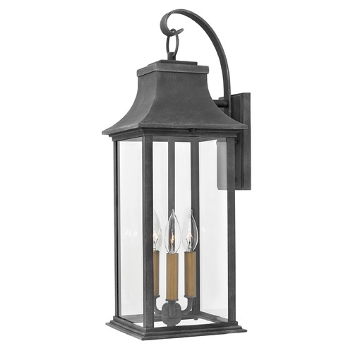 Hinkley Outdoor Wall Lantern in Aged Zinc by Hinkley Lighting 2935DZ