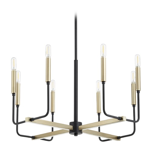 Quorum Lighting Lacy 8-Light Chandelier in Noir with Aged Brass by Quorum Lighting 631-8-6980