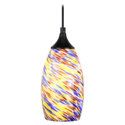 Vaxcel Lighting Vaxcel Lighting Milano Matte Black Mini-Pendant Light with Oblong Shade P0386