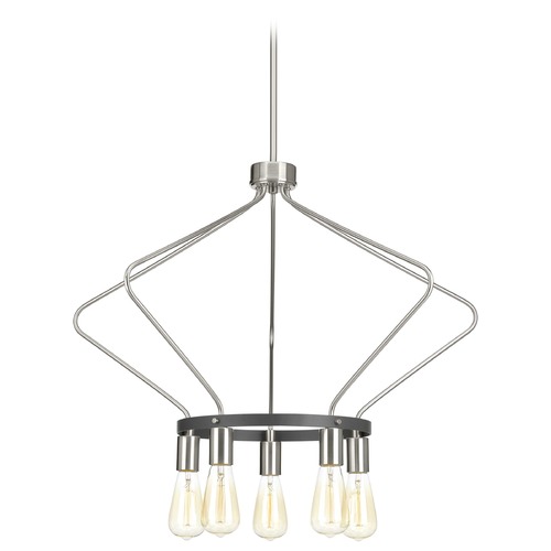 Progress Lighting Hangar Brushed Nickel 5-Light Chandelier by Progress Lighting P400105-009