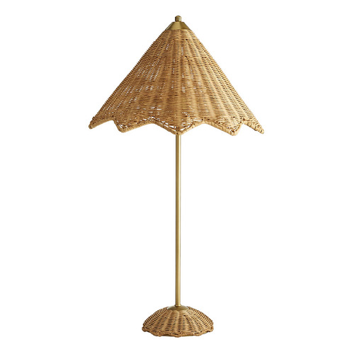Arteriors Home Lighting Parasol 28-Inch Table Lamp in Natura Rattan & Brass by Arteriors Home DC49018