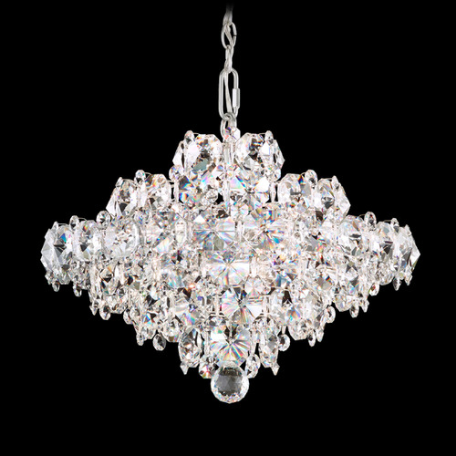Schonbek Lighting Schonbek Worldwide Lighting Baronet Polished Stainless Steel Pendant Light with Abstract Shade BN1016N-401R
