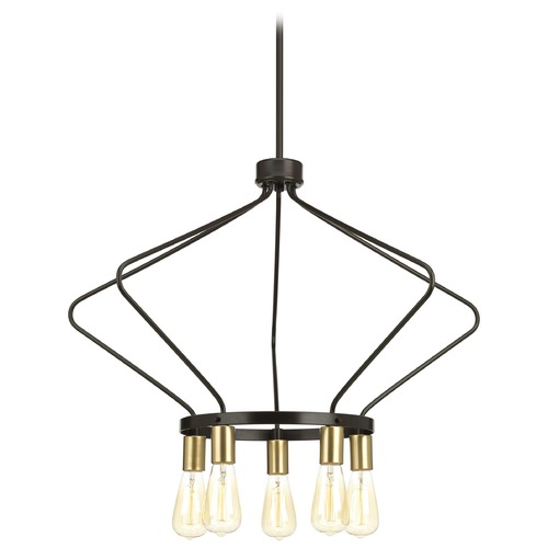 Progress Lighting Hangar Antique Bronze 5-Light Chandelier by Progress Lighting P400105-020