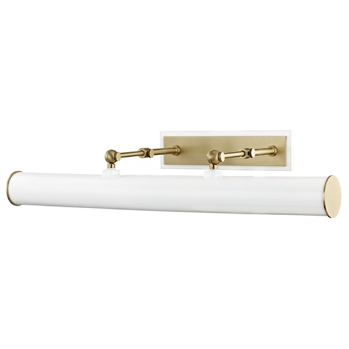 Mitzi by Hudson Valley Holly Aged Brass & White Picture Light by Mitzi by Hudson Valley HL263203-AGB/WH