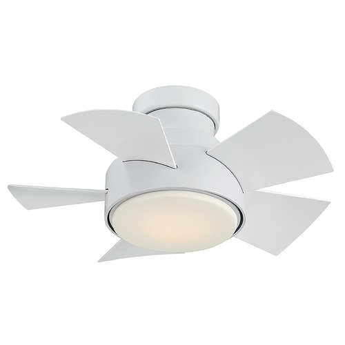 Modern Forms by WAC Lighting Vox 26-Inch LED Smart Outdoor Hugger Fan in Matte White by Modern Forms FH-W1802-26L-27-MW