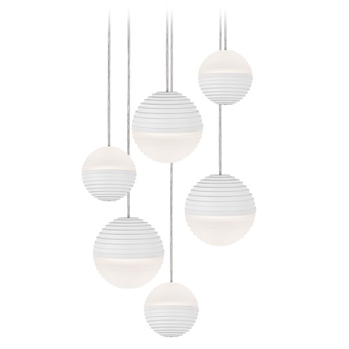 Kuzco Lighting Modern White LED Multi-Light Pendant with Frosted Shade 3000K 2400LM MP10506-WH