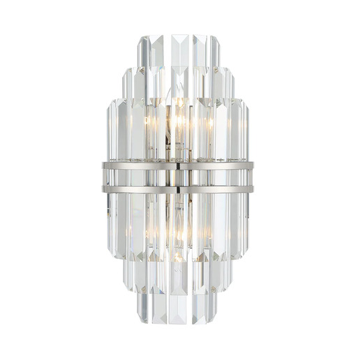 Crystorama Lighting Hayes 2-Light Crystal Wall Sconce in Polished Nickel by Crystorama HAY-1402-PN