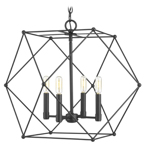Progress Lighting Spatial Black 4-Light Pendant by Progress Lighting P500083-031
