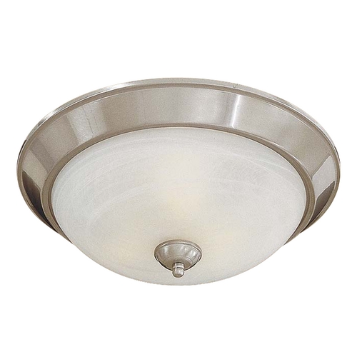 Minka Lavery Flushmount Light in Brushed Nickel - Etched Marble Glass 893-84