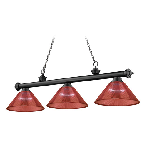 Z-Lite Cordon Matte Black Billiard Light by Z-Lite 2306-3MB-ARBG