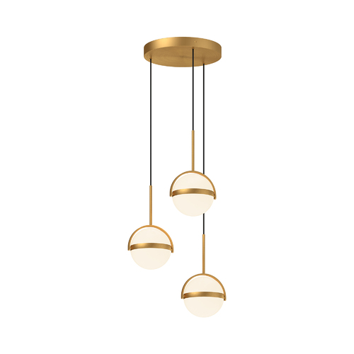 Alora Lighting Alora Lighting Globo Brushed Gold LED Multi-Light Pendant with Globe Shade MP301003BG