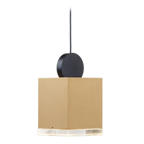 ET2 Lighting Et2 Nob Black & Gold LED Mini-Pendant Light with Square Shade E20860-75BKGLD