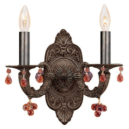 Crystorama Lighting Crystorama Lighting Paris Market Venetian Bronze Sconce 5200-VB-AMBER