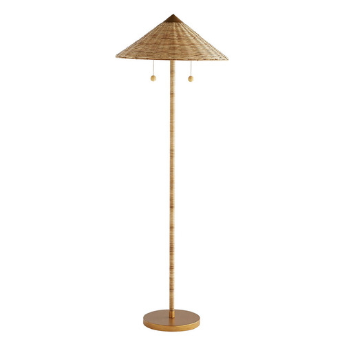 Arteriors Home Lighting Terrace Floor Lamp in Natural Rattan & Gold Steel by Arteriors Home DC79001