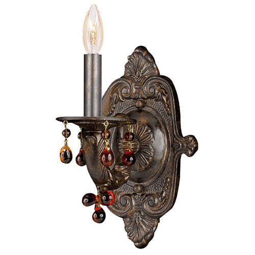 Crystorama Lighting Crystorama Lighting Paris Market Venetian Bronze Sconce 5201-VB-AMBER