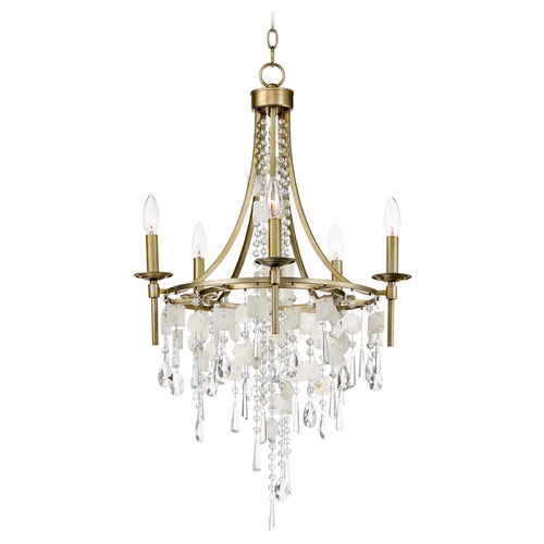 Maxim Lighting Cebu Capiz & Gold Silver Chandelier by Maxim Lighting 14425CZGS