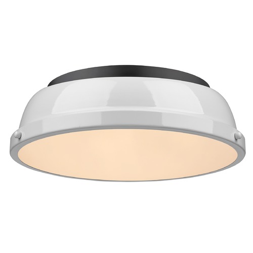 Golden Lighting Duncan Flush Mount in Black & White by Golden Lighting 3602-14BLK-WH