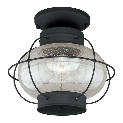 Vaxcel Lighting Seeded Glass Outdoor Flush Mount in Black by Vaxcel Lighting T0144