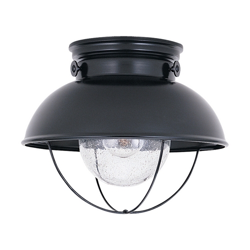 Generation Lighting Sebring Outdoor Flush Mount in Black by Generation Lighting 8869-12