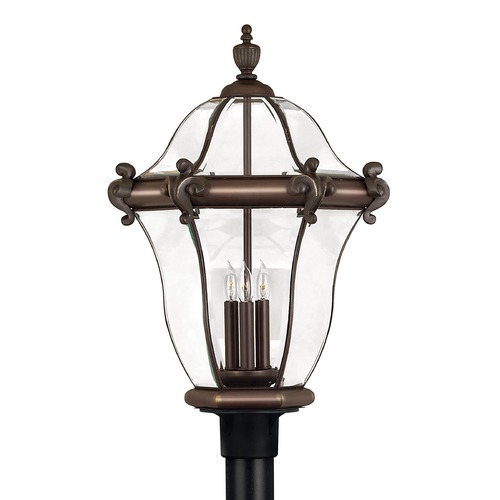 Hinkley Post Light with Clear Glass in Copper Bronze by Hinkley Lighting 2447CB