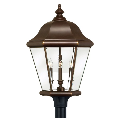 Hinkley Post Light with Clear Glass in Copper Bronze by Hinkley Lighting 2407CB