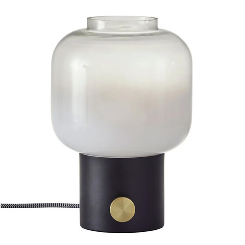 Adesso Home Lighting Adesso Home Lewis Matte Black with Antique Brass Accents Table Lamp with Drum Shade 6027-01